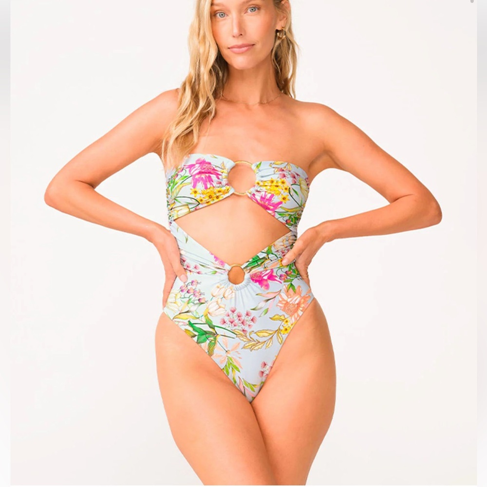 PQ Swim Floret strapless ring Cutout One Piece